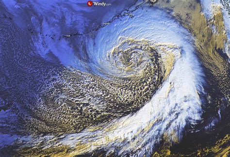 Latest on North Pacific: Spectacular satellite view of a monster extratropical storm on its way ...