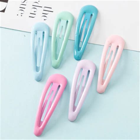 10s/Set Candy Solid Color Children Snap Hair Clips Barrettes Girls Cute Hairpins Colorful ...