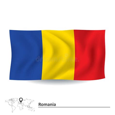 Map of Romania with European Union Flag Stock Vector - Illustration of ...