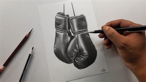 Drawing A Pair of Boxing Gloves - Realistic Drawing | Sourav's Artwork - YouTube