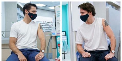 Justin Trudeau's Tattoo Was In Full View When He Got Vaccinated - Narcity