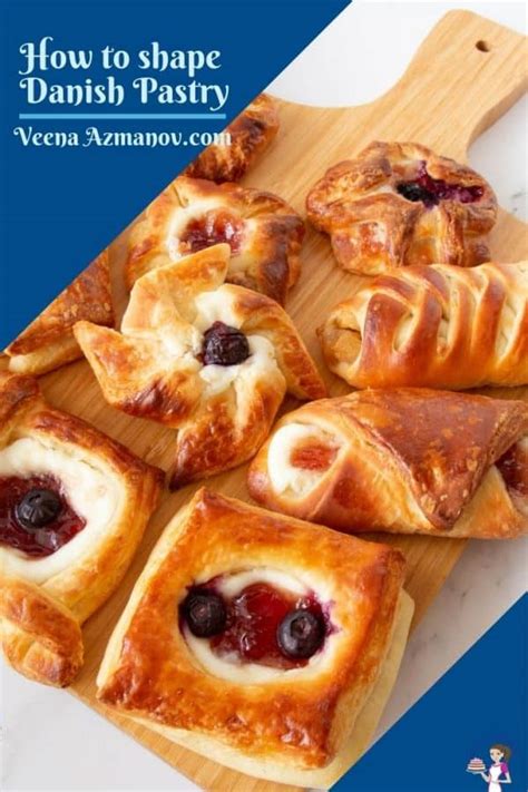 Homemade Danish Pastry- Dough, Shapes & Fillings - Veena Azmanov Kitchen