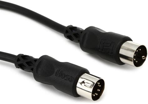 Hosa MID-301BK MIDI Cable - 1 foot Black | Sweetwater