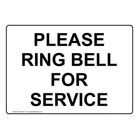 Please Ring Bell For Service Sign NHE-34877