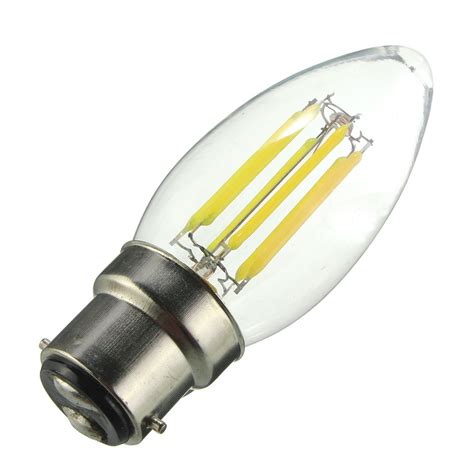 Dimmable b22 c35 6w cob pure white warm white edison retro light lamp ...