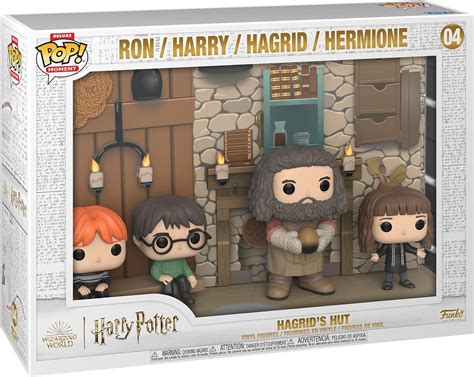 Funko Pop! Moments Deluxe: Harry Potter - Hagrid's Hut, Ron, Harry, Hagrid, Hermione, Figures ...