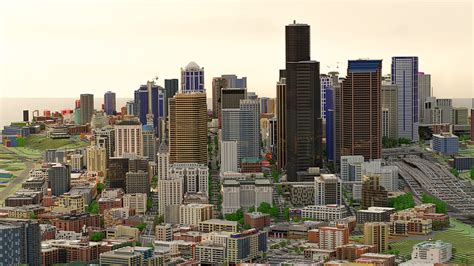 Video Game, Minecraft, Seattle, Skyscraper, City, Building, HD ...