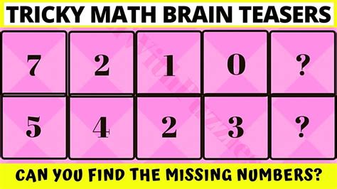 Tricky #Math #Brainteasers with Answers | Math riddles, Brain teasers, Math brainteasers