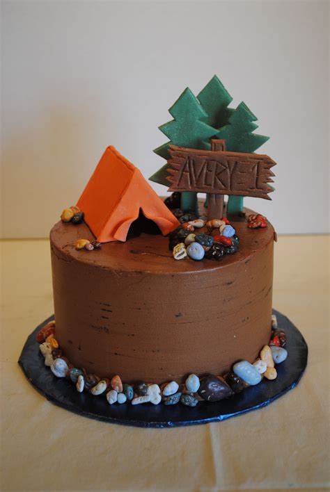 Baked.www.custombakedcakes.com | Camping birthday cake, Camping cakes, Cake