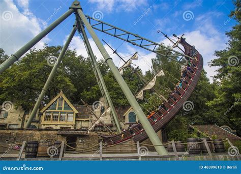 Efteling - Theme Park in Holland. Halve Maen Swinging Ship Editorial Stock Photo - Image of ...