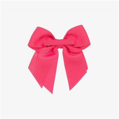 Abel & Lula - Girls Pink Bow Hair Clip (12cm) | Childrensalon