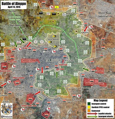 Map - Aleppo battle lines 4/14 : r/syriancivilwar