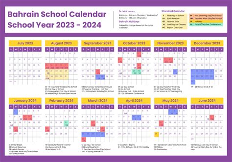 School Calendar - Bahrain School