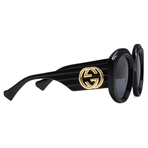 Gucci - Oversized Round Sunglasses - Black Grey - Gucci Eyewear - Avvenice