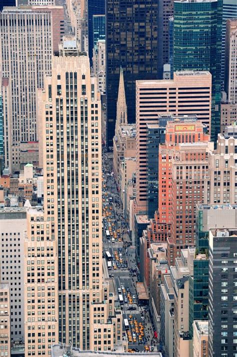 New York City Manhattan Street Aerial View Stock Image - Image of ...