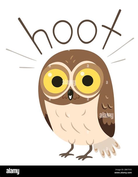 Illustration of an Owl Making a Hooting Sound Stock Photo - Alamy