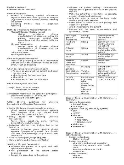 Lecture 02 - Examination Techniques | Physical Examination | Pulse | Free 30-day Trial | Scribd