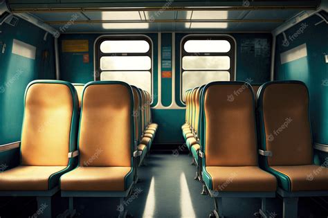 Premium Photo | Train travel leather seats in modern train interior car