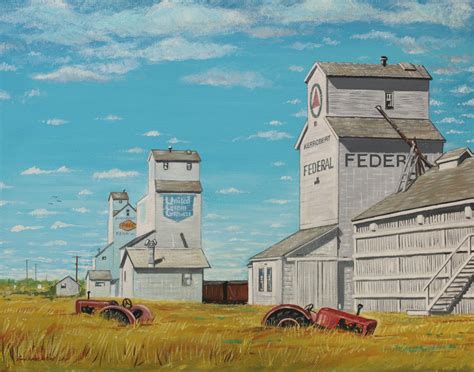 Print From Original Painting of Canadian Grain Elevators Photographed ...