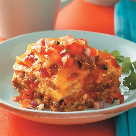 Beef Enchilada Lasagna Casserole Recipe | Taste of Home