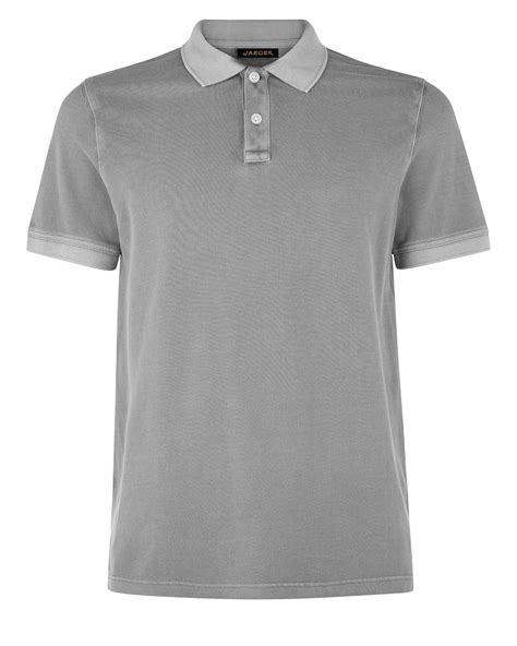 Jaeger Plain Polo Regular Fit Polo Shirt in Gray for Men (Grey) | Lyst