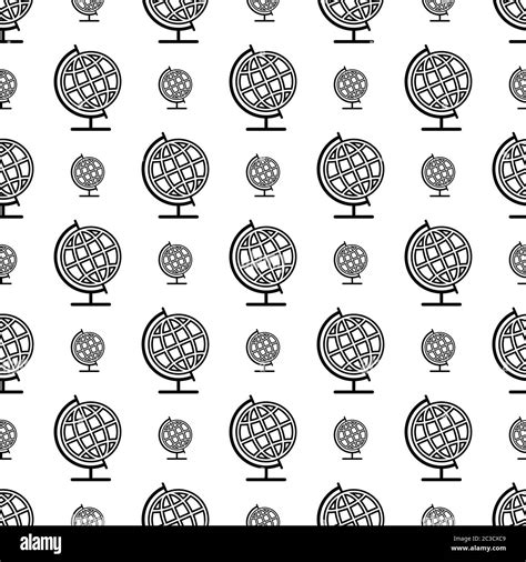 Globe Icon Seamless Pattern Vector Art Illustration Stock Vector Image ...