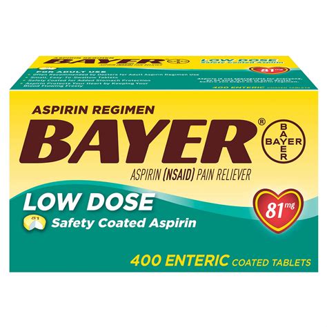 Bayer Low-Dose 81mg Aspirin Tablets, 400 ct. - Walmart.com - Walmart.com