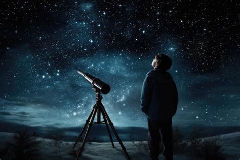 Premium AI Image | Exploring the Cosmos Stargazer and Telescope