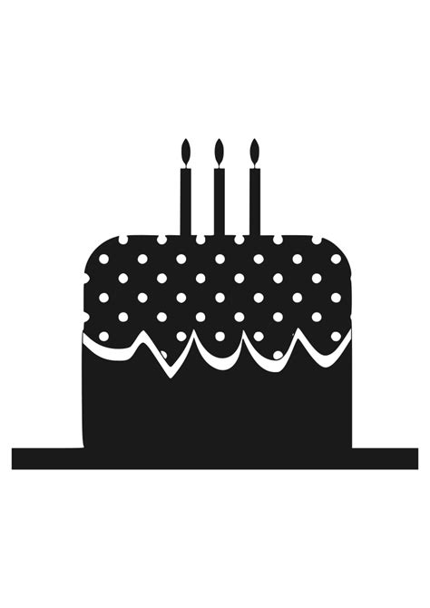 Birthday Cake Silhouette Free SVG File - SVG Heart