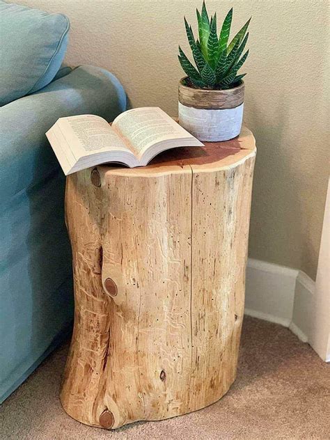 Modern Tree Stump Side Table Design Ideas - Live Enhanced