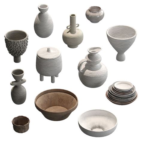 Pottery Set V1 - 12 models | 3D model | Pottery, Tableware, 3d model