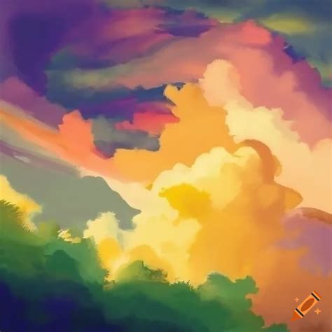 Soft clouds with visible brushstrokes