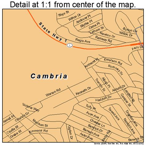 Cambria California Street Map 0610074