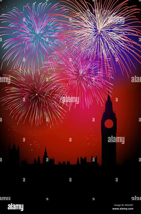 Big ben fireworks Banque d'images vectorielles - Alamy
