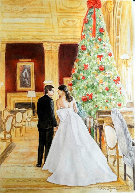 Custom Wedding Painting from photo Watercolor Wedding Portrait | Etsy