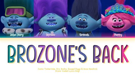 TROLLS Various Artists 'BroZone's Back' Lyrics (Color Coded Lyrics) - YouTube