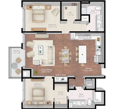 blueprint for a nice apartment - 8mx12m approx | Condo floor plans ...