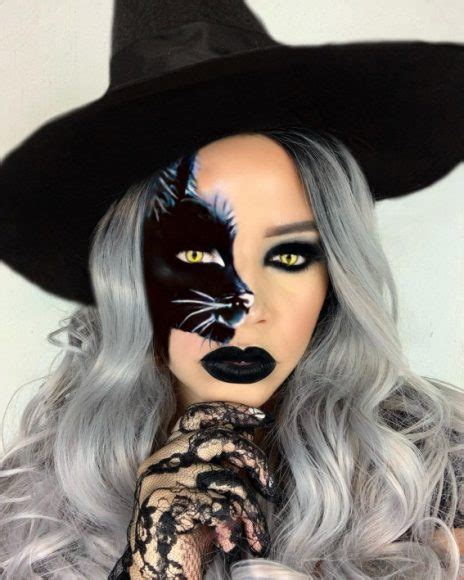 40+ Spooky Halloween Makeup Ideas : Black Cat Halloween Makeup