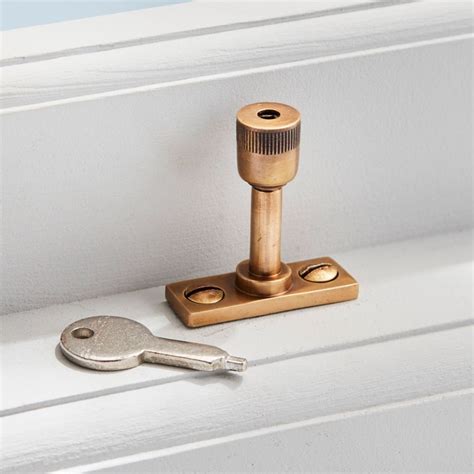 Locking Window Pin Antique Satin Brass - Broughtons Lighting & Ironmongery