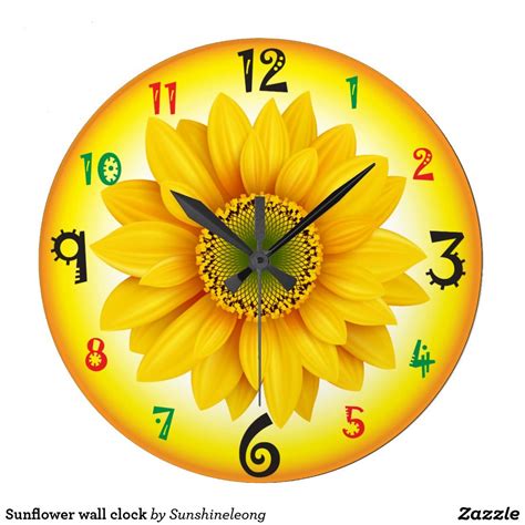 Sunflower wall clock | Zazzle.com | Clock, How to make wall clock, Wall