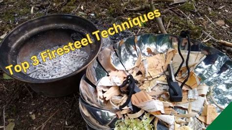 Woodland Leader's firesteel techniques for effective fire lighting - YouTube