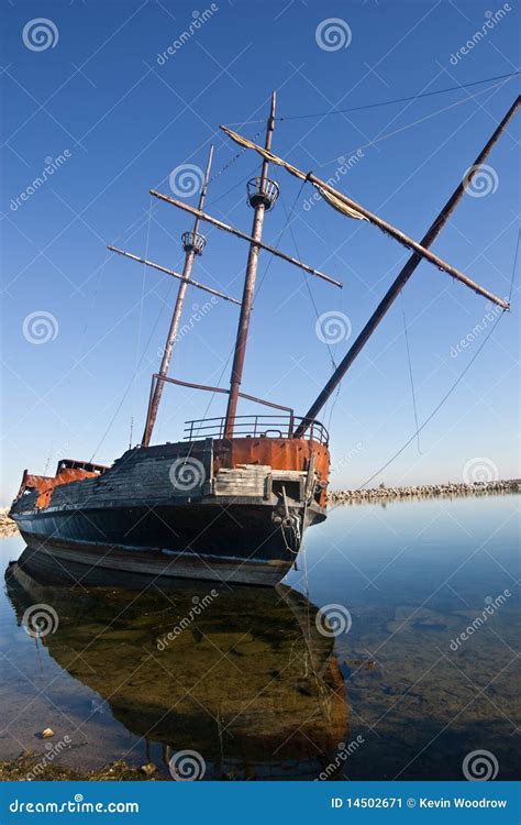 Abandoned Old Pirate Ship Stock Image - Image: 14502671