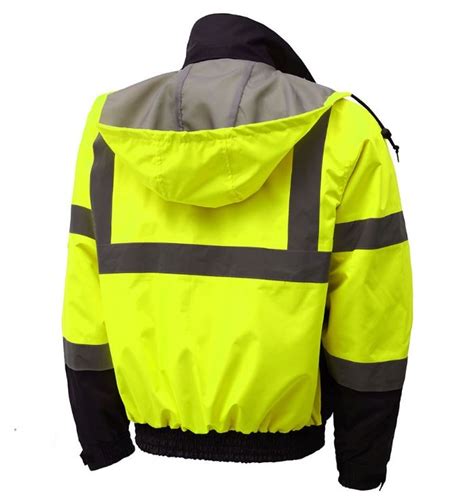 3-IN-1 Hi Vis Bomber Jacket with Removable Fleece-trafficsafetywarehouse.com