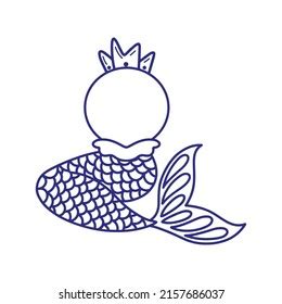 Mermaid Tail Circle Frame Outline Vector Stock Vector (Royalty Free ...