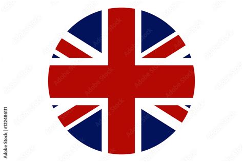 United Kingdom flag round icon. UK flag icon with accurate official ...