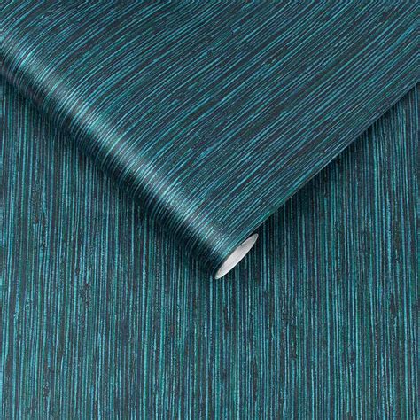 Grasscloth Texture Teal Wallpaper | Green Wallpaper | Graham & Brown