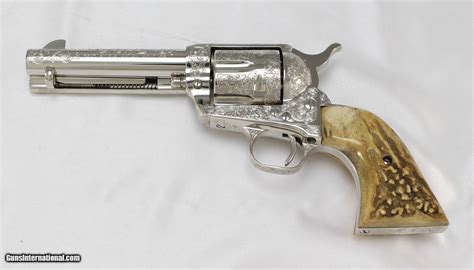 COLT SAA, 2nd GEN, " CUSTOM ENGRAVED/ CUSTOM STAG GRIPS", 45COLT, 4 3/4" Barrel "AS NEW"