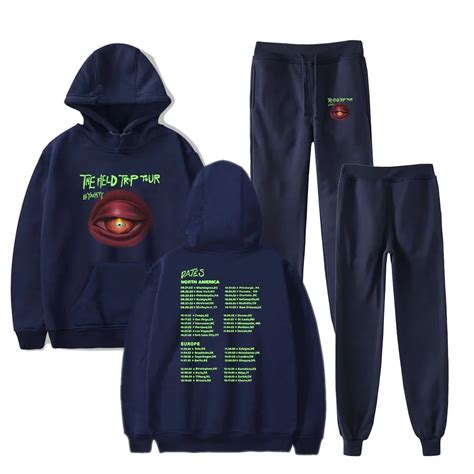 LIL YACHTY THE FIELD TRIP TOUR Merch Fall Suit Hoodies Sportswear Hooded Ankle Banded Pant Two ...