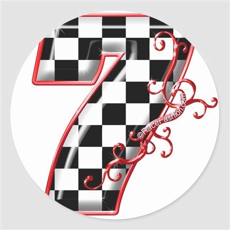 lucky race number 7 classic round sticker | Zazzle | Round stickers, Number 7, Birthday scrapbook