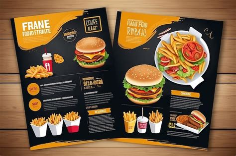 Premium Photo | Fast food flyer design vector template in A4 size ...